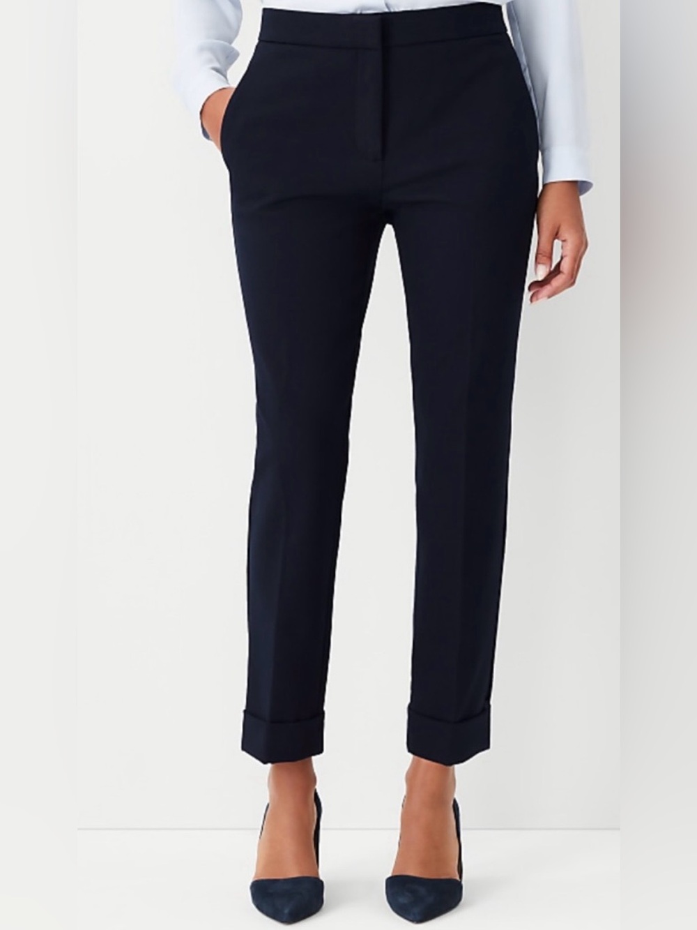 Classic Tailored Black Ankle Pants Ann Taylor Size 8 Petite